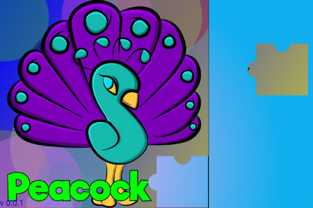 Kids Puzzles: a cartoon peacock jigsaw